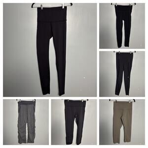 Epic 6 Piece Lot Lululemon Womens Leggings Size 6 Black Olive Excellent Great